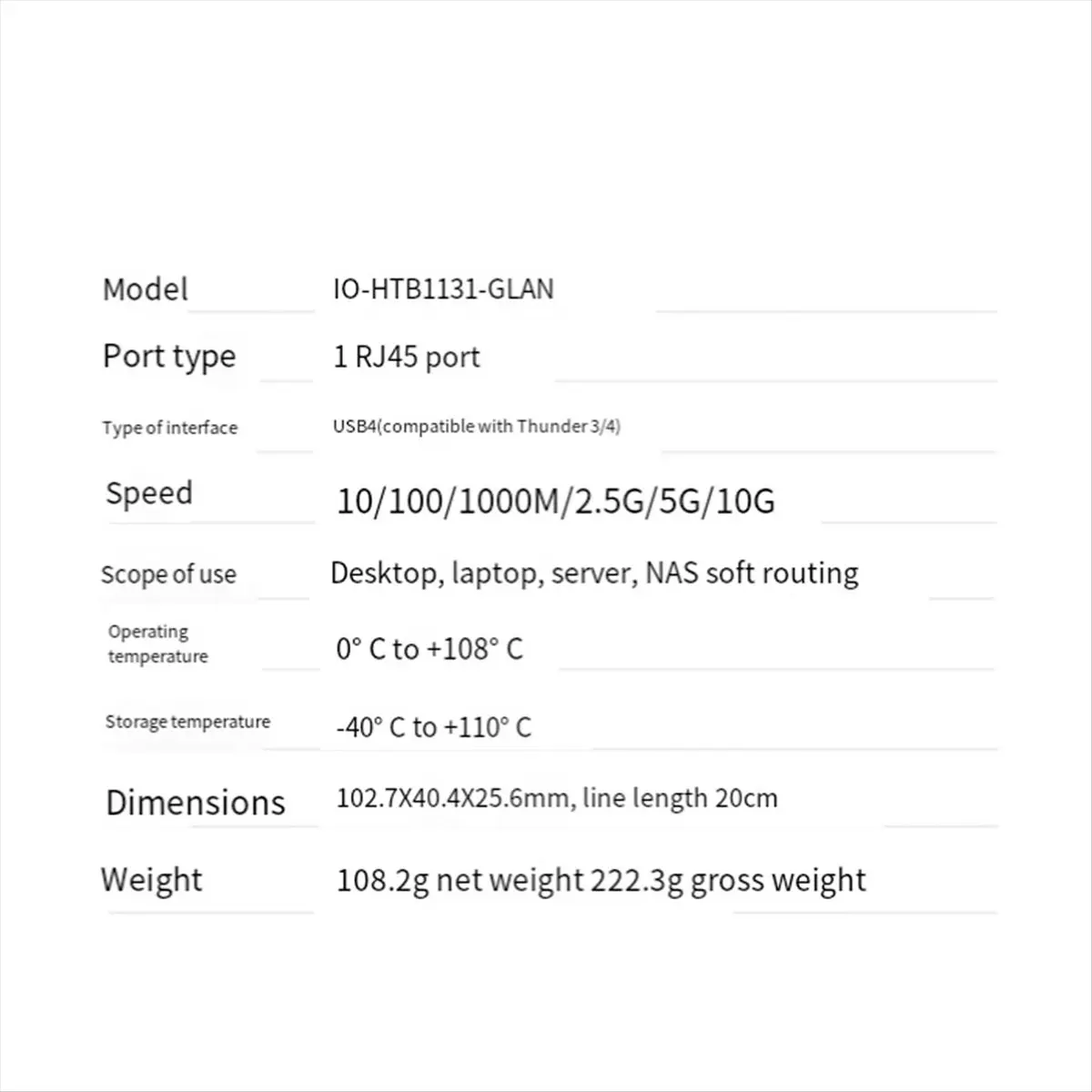 【To&On-e】 USB4 Single Port 10G Ethernet Adapter Compatible with for 3/4 RJ45 10GBASE-T Ethernet Adapter Support