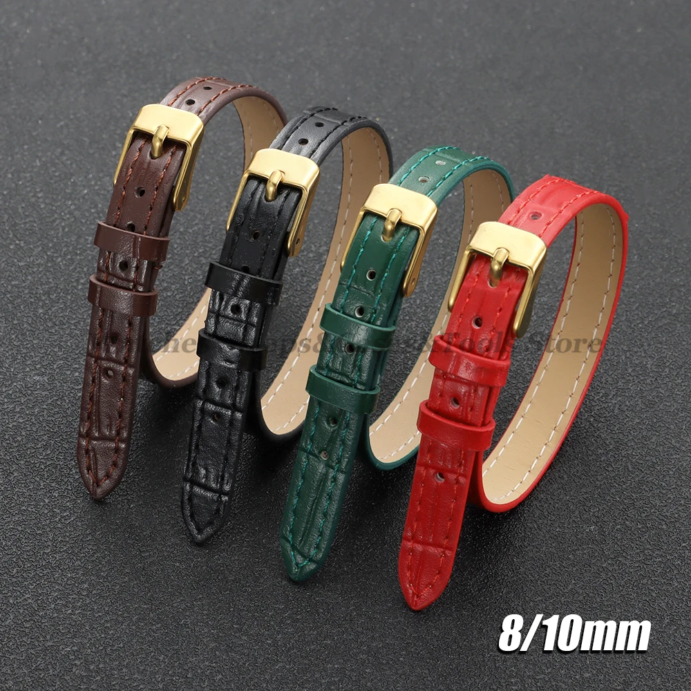 Einfaches Bambus-Lederarmband mit Goldverschluss Klassisches Minimalistisches Armband Accessoires 8mm 10mm für Frauen Universelles Sportarmband
