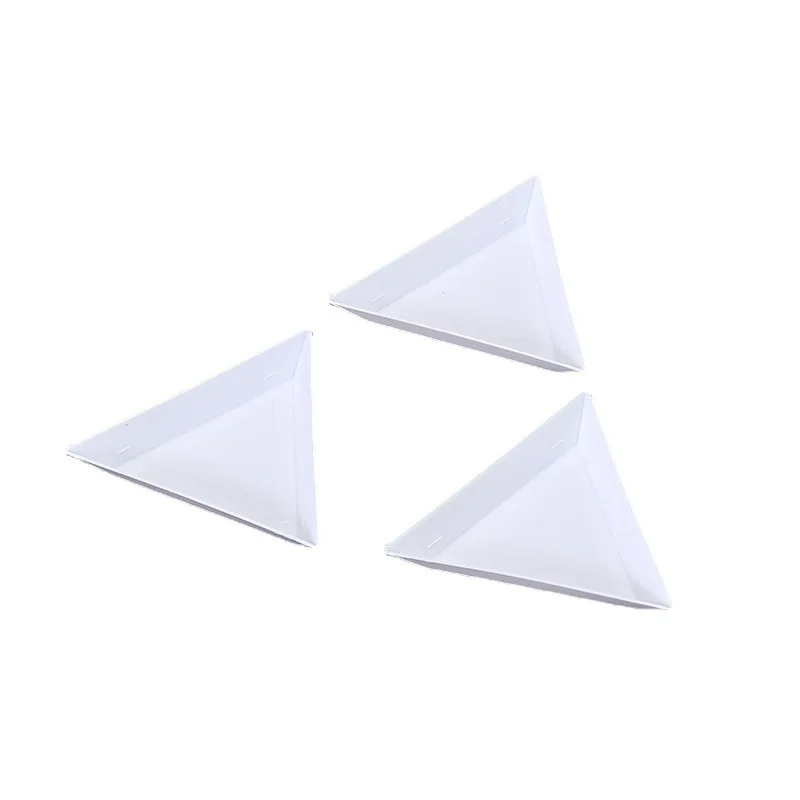 Good Quality 10 PCS/Lot DIY Storage Packing Box Plastic Acrylic Triangle Plate Nail Art Rhinestone Tray Tool Drilling Box