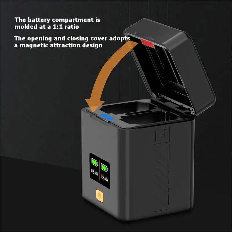ABFN-Charging Case 2-Slot Design Charger For Fujifilm XT3 XT50 X100-For NP-W126 For NP-W126S Camera Batteries