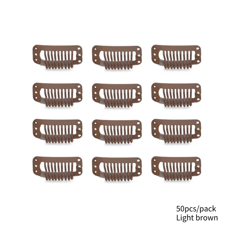 50 Uds. Clip de peluca de gota de agua de nueve dientes mejorado: hecho de material metálico, diseño resistente y duradero, portátil y ligero, s