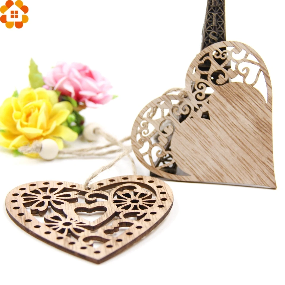 3PCS Vintage Christmas Wooden Pendants Ornaments  DIY Wood Crafts Xmas Tree Ornaments Christmas Party Decorations Kids Gift