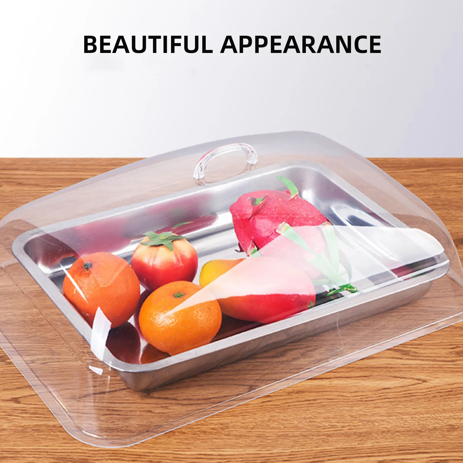 1Pcs Square Transparent Dish Storage Cover Reliable Food Preservation Cover for Kitchen Household Food Fresh Keeping