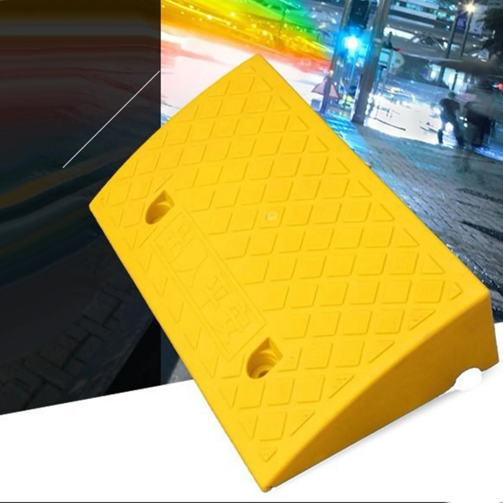 Plastic Uphill Speed Bump Ramp Lightweight Road Parking Lot Driveway Calming Speed Bump Mat Lightweight Vehicle Speed Reducer