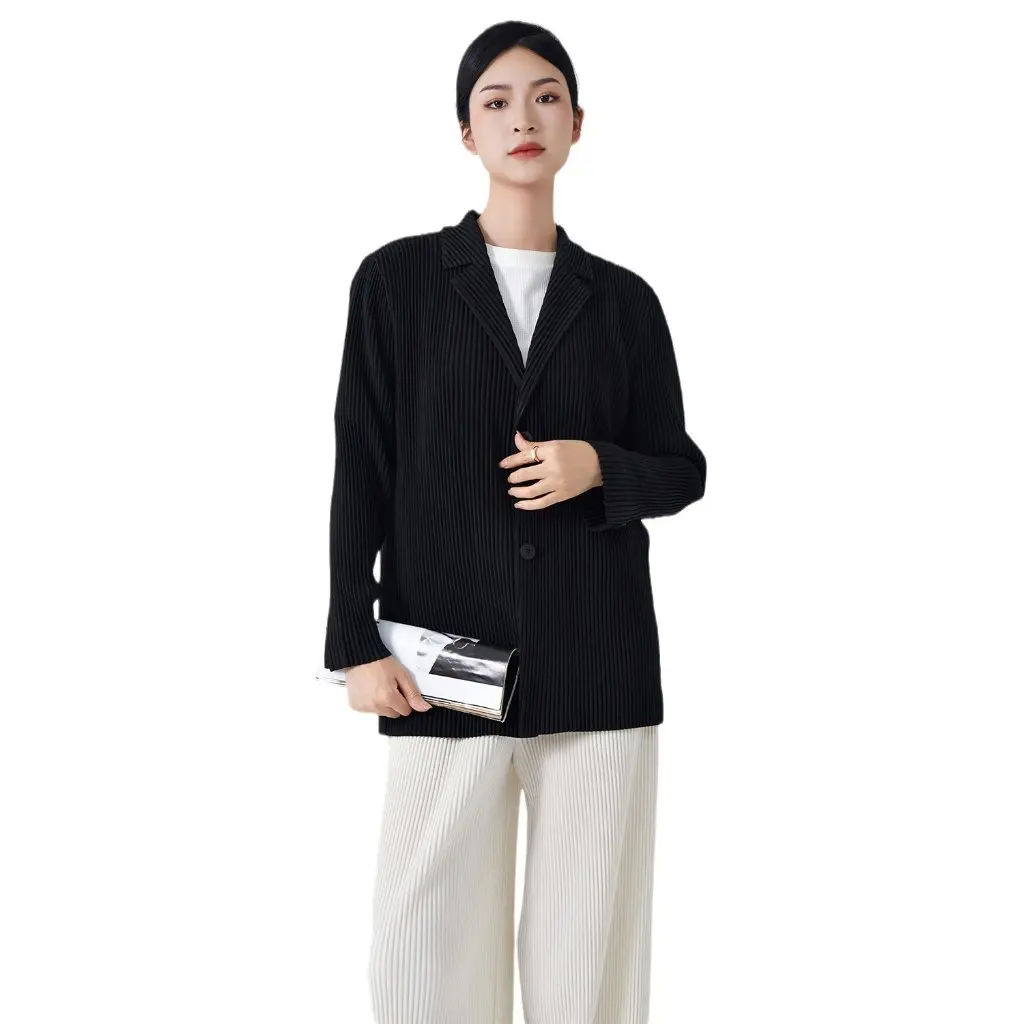 

Miyake Japan Women's Autumn Suit Jacket High-End Elegant Casual Unisex All-Match Trendy Cardigan