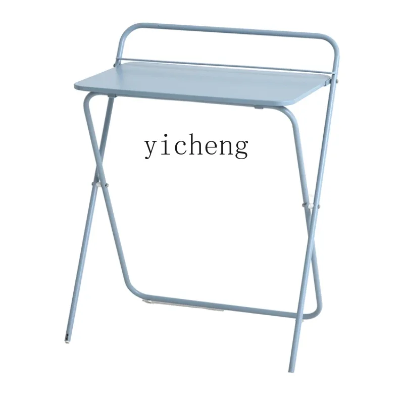 

Складной стол ZK, стоячий верстак, маленький высокий стол для балкона, синий свежий Железный табурет