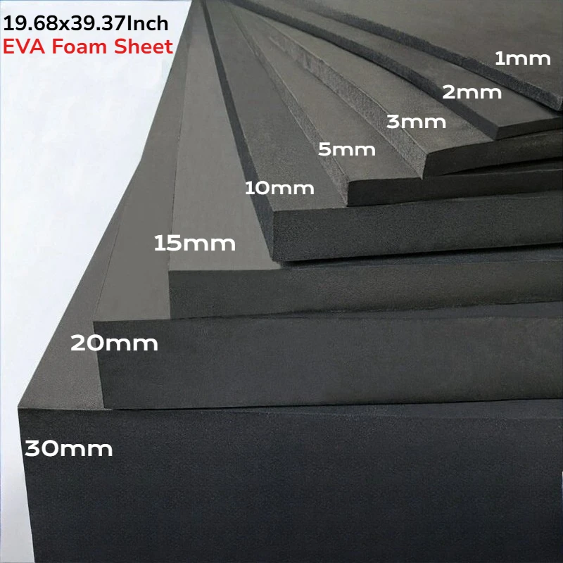 19.68x39.37 Inch EVA Foam Sheet Roll Black White Custom Self Adhesive Flannel Die Cut Packaging EVA Foam Material