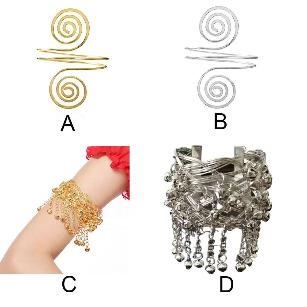 Bohemian Tassel Pendants Charm Upper Bracelet Arm Chain Metal Hollow Out Geometric Pattern Retro Arm Cuff Bangle Body Bracelets