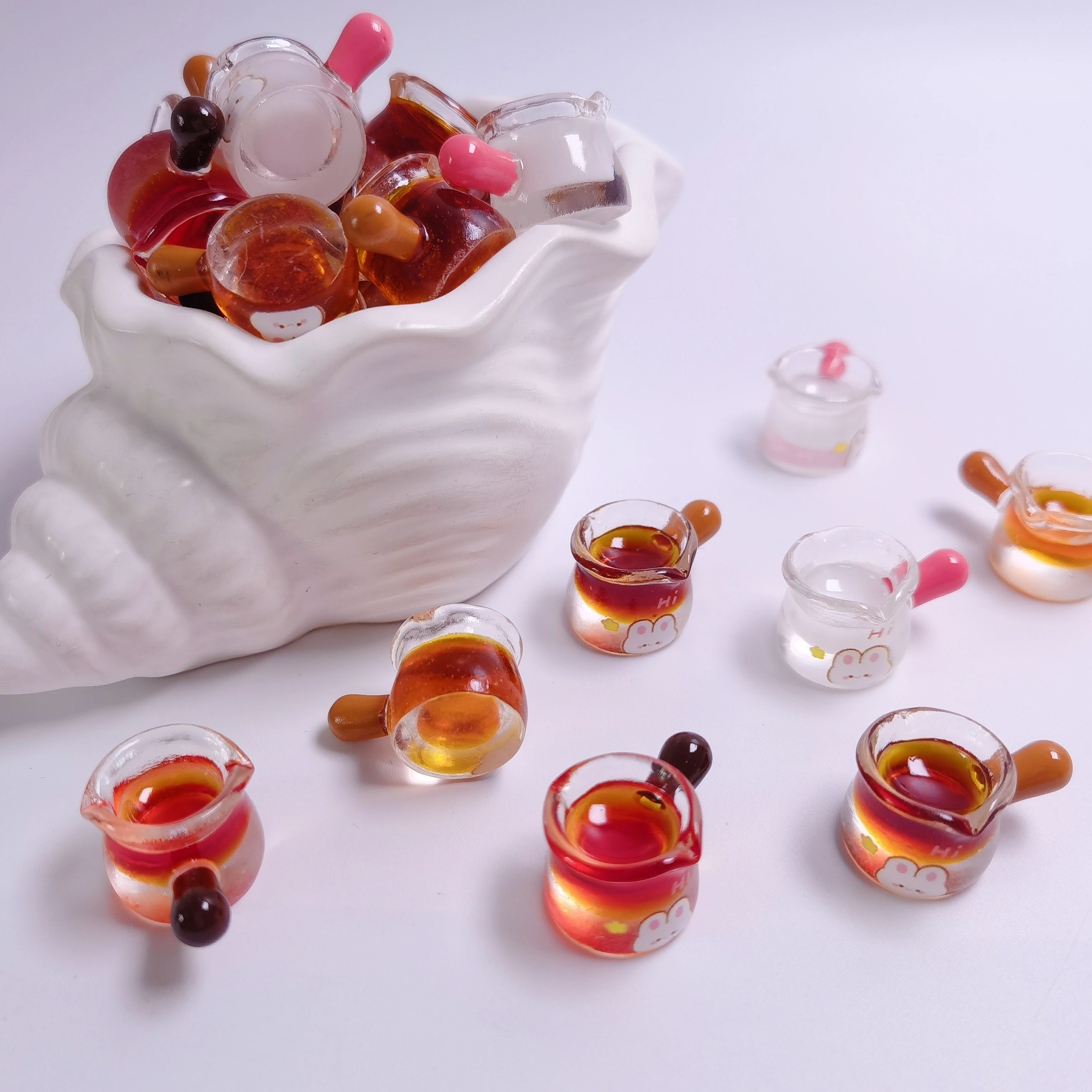 Mini Rabbit Glass Resin Cups for Dollhouse Kitchen Decor Wholesale DIY Milk Coffee Accessories
