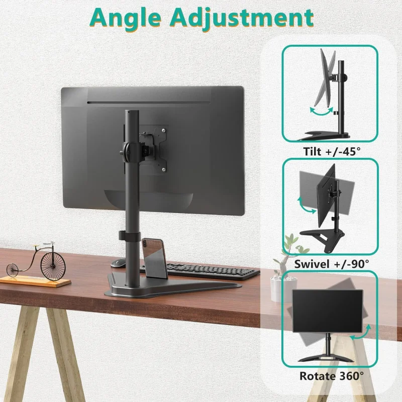 Металлическая подставка для дисплея 13-32 дюйма, универсальная вращающаяся подставка для настольного ПК VESA, базовый кронштейн, регулируемый держатель для монитора, поддержка