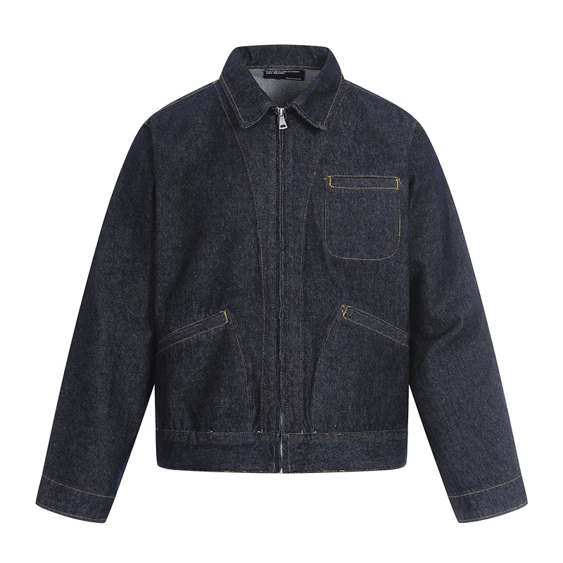 

Джинсовая куртка GXFortune в американском уличном стиле, оригинальная, винтажная, с широким воротником, рабочая одежда, верхняя одежда