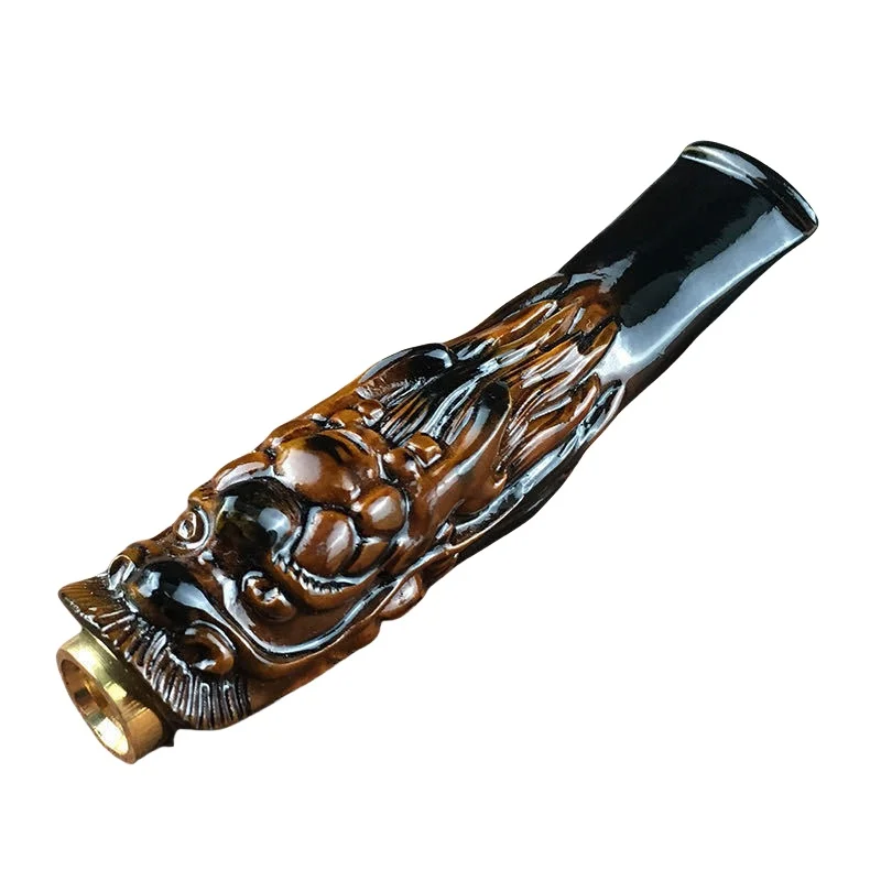 

Sea Willow Cigarette Holder, Double Filter, Carved Sea Willow Smoking Set, Thick, Medium and Fine, Three-Use Washable Gift for Men and Women, Father's Day Gift