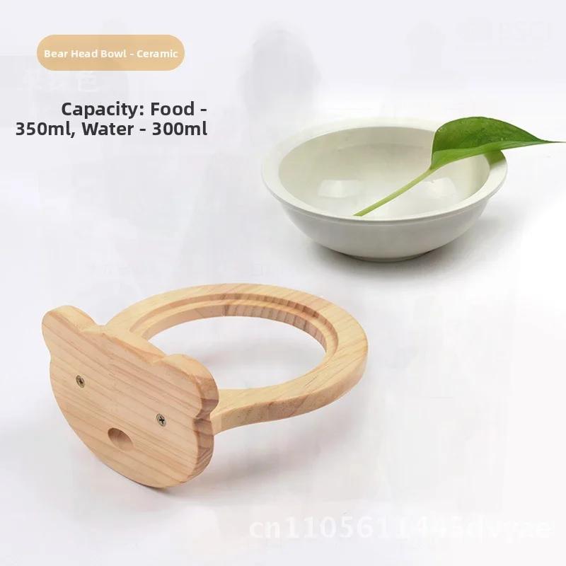 

Настенная миска для кошек Meow Xianer из цельного дерева, керамики, простой дизайн, регулируемая высота, пищевая миска для кошек, здоровье и стабильность