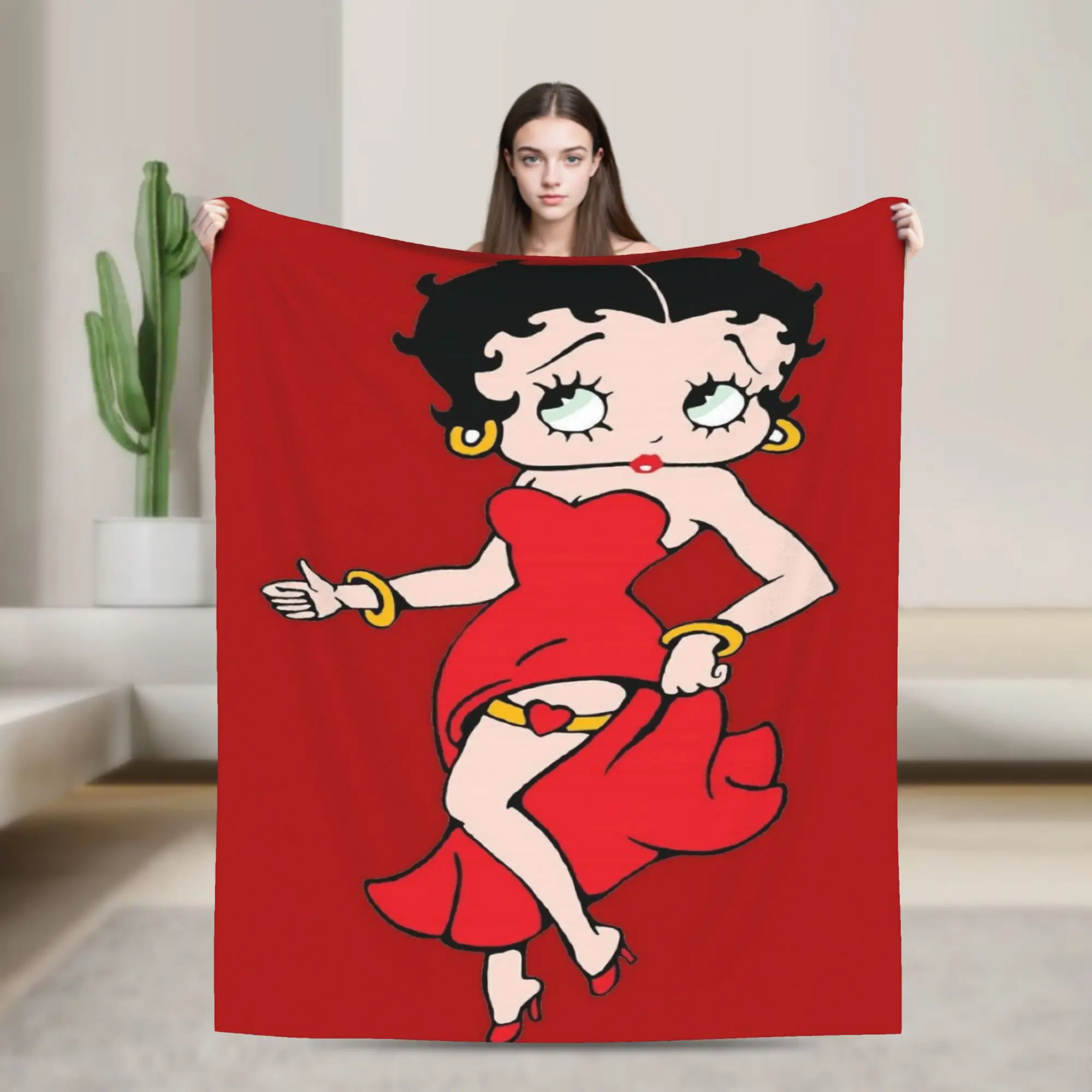 B-Bettys Boops Blanket Quality Soft Warm  Throw Blanket Winter Kids Outdoor Pattern Bedspread