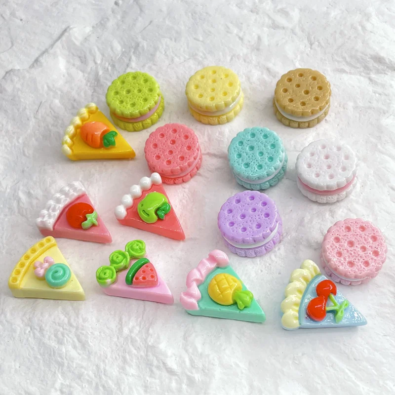 10 Pcs Resin Simulation Cartoon Macaron Flatback Cabochon Art Supply DIY Earring Craft Scrapbooking For Hair Bow Clip Decoration