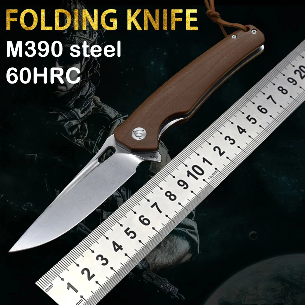 M390 Steel Pocket Folding Knife With G10 Handle Outdoor Military Tactical Hunting Knife Hiking Kitchen Fruit Knife EDC Tools