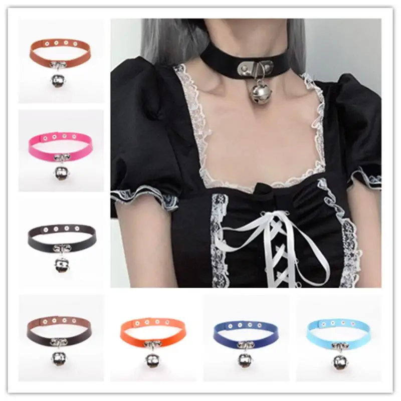 New Fashion Women Girls Harness Necklaces Bells Pendant Goth Choker Necklace Neck Collar Chocker Jewelry Gift