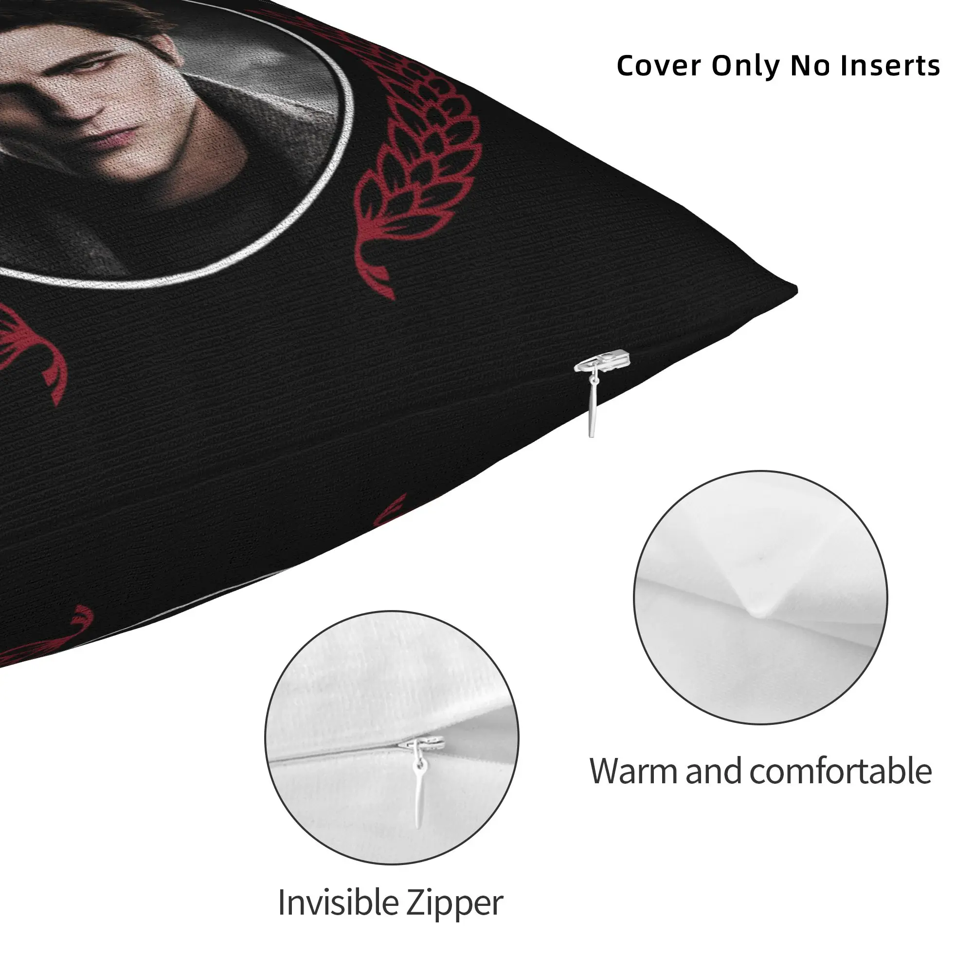 Twilights Vampire Edward Cullen Pillowcase Printing Polyester Cushion Cover Portrait Movie Throw Pillow Case Cover Home Square