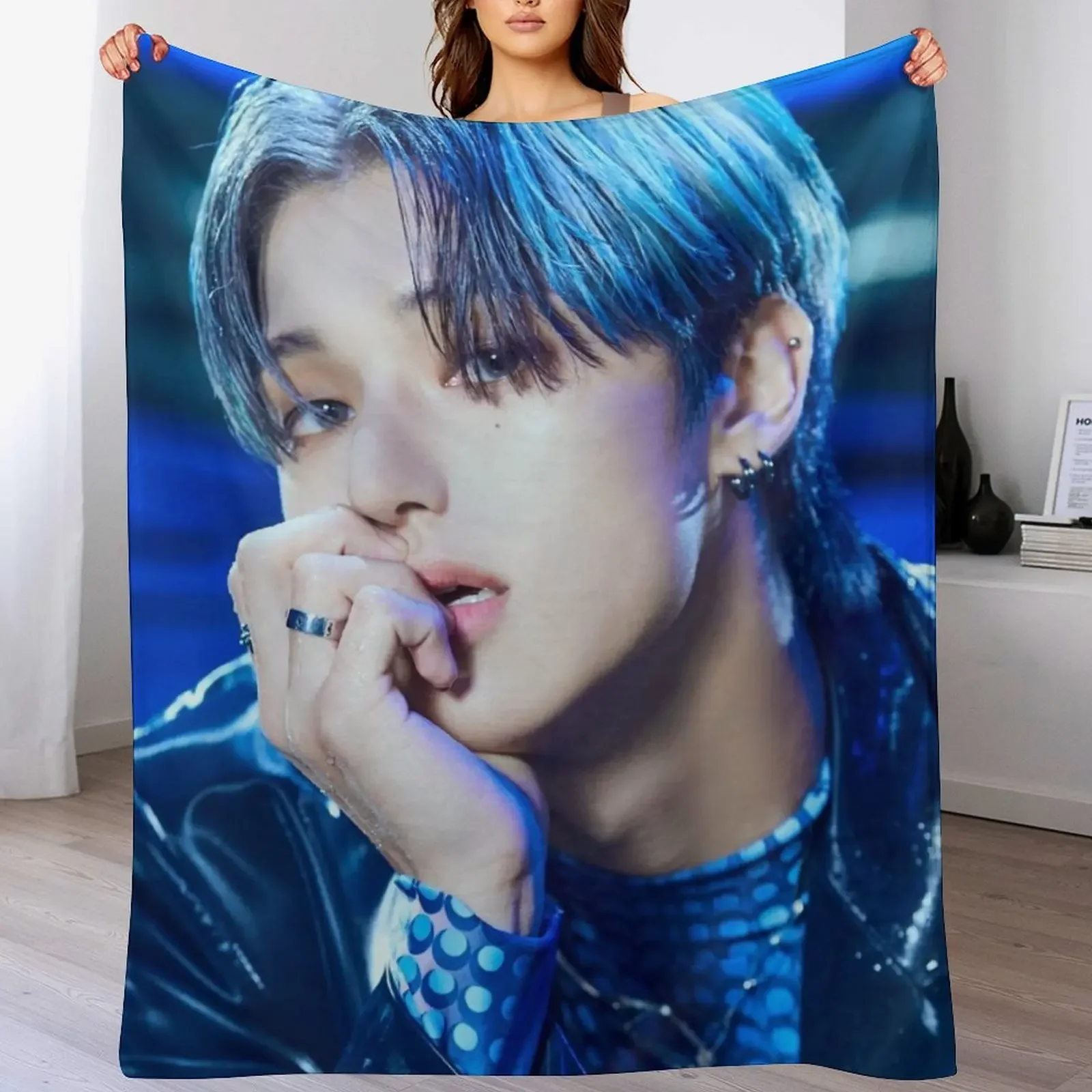 Wooyoung ATEEZ Deja Vu Throw Blanket blankets and throws Bed linens for sofa Bed Blankets