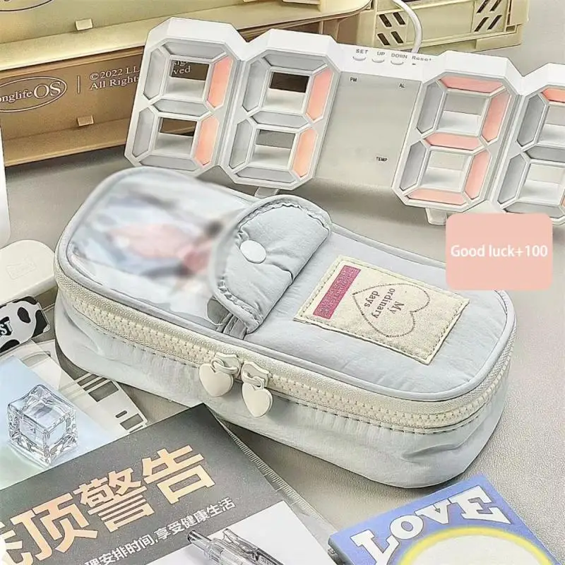 Trousse à crayons portable de grande capacité, design unique, facile à nettoyer, durable, multicouche, confortable