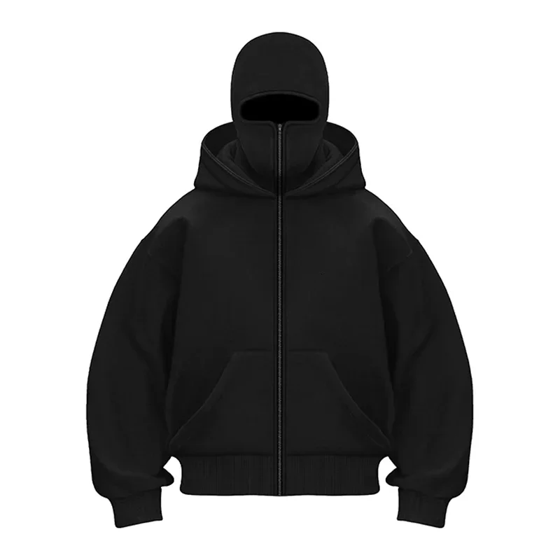 Simple Design Double-layer Hooded Zipper Sweat Men's and Women's Autumn and Winter Fashionable Couple Clothes