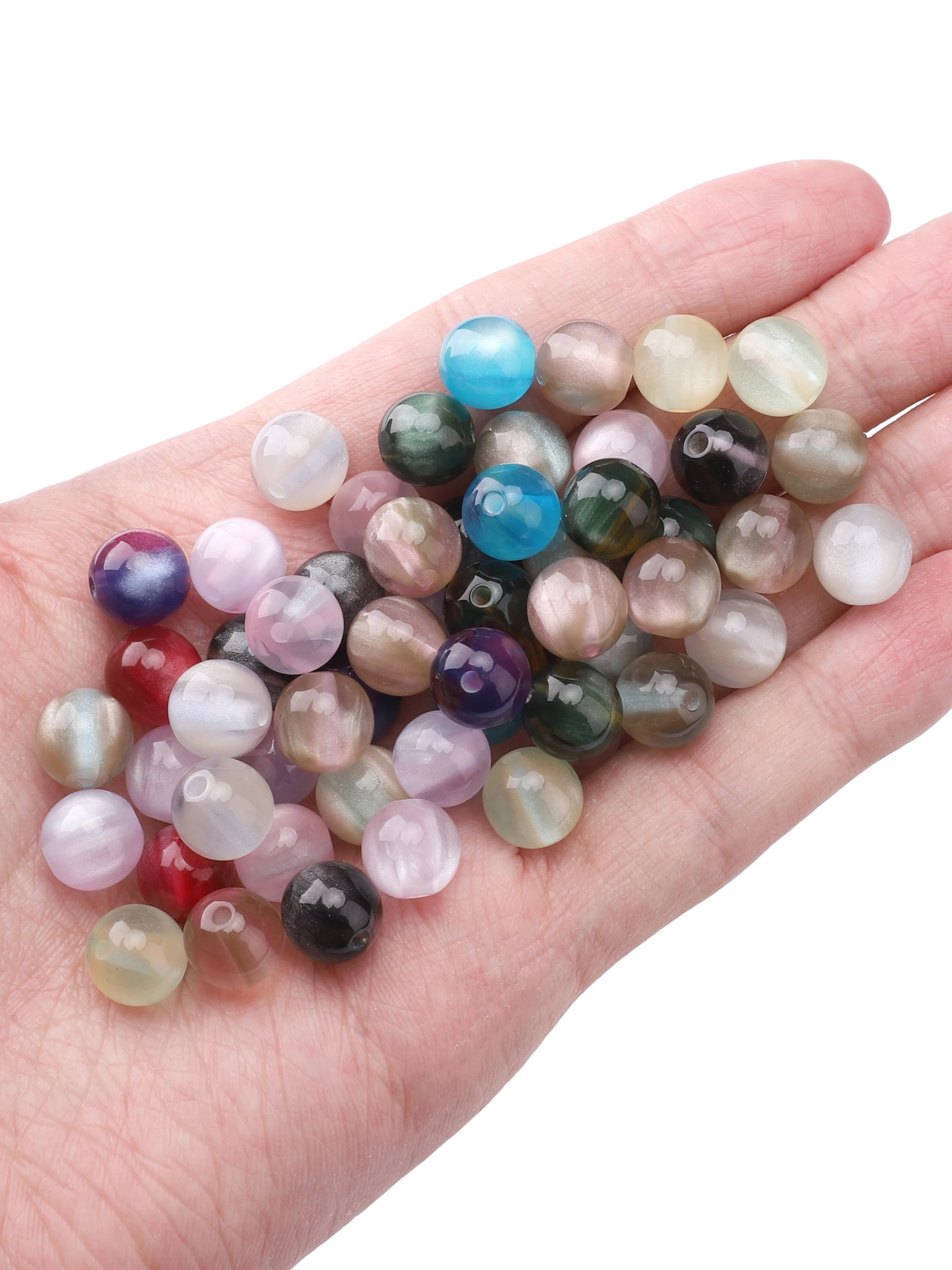 10 مللي متر 10 قطعة الراتنج القط العين الخرز فضفاض الجولة فضفاض خزر عازل نمط لصنع المجوهرات سوار ذاتي الصنع إكسسوارات عقد