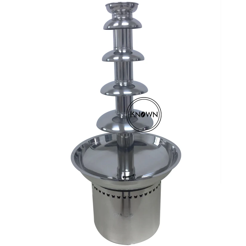 

OEM Automatic 5 Tires Hot Chocolate Fountain Machine Stainless Steel Chocolate Melting Tower Waterfall