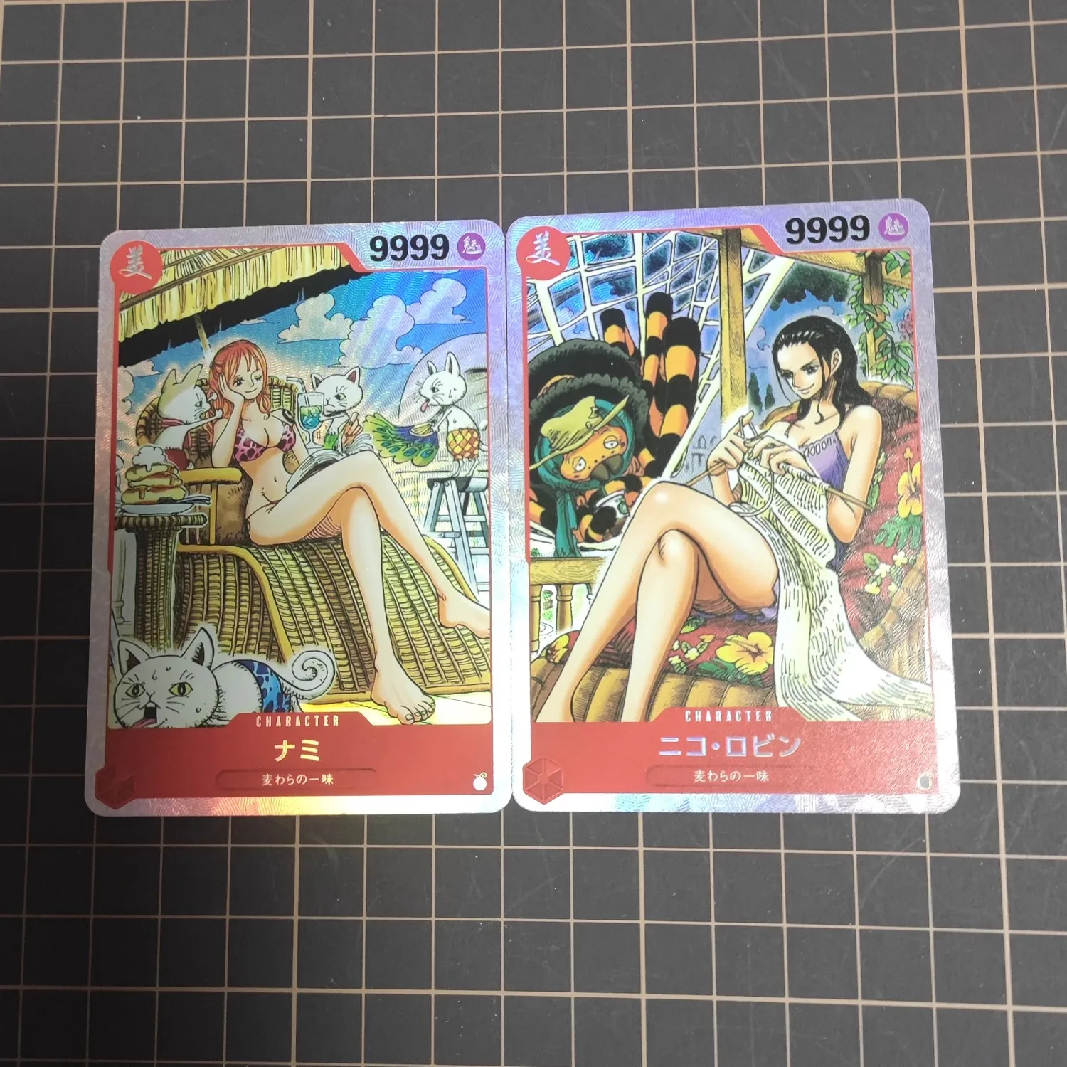 2 Pz/set Fai Da Te Self Made One Piece Nami Tcg Costume Da Bagno Collezione Carta Rifrazione Colore Flash Robin Anime Carte Regalo Giocattoli