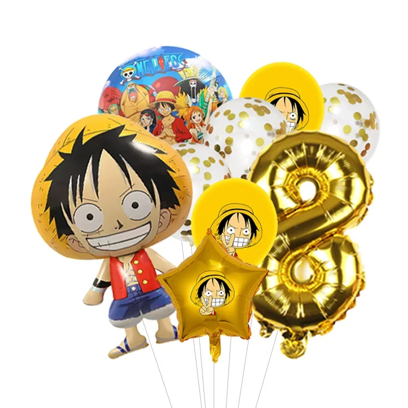 Anpassbarer One Piece Ballon-Bouquet Luffy Folienballon mit optionaler Altersauswahl für Jungen Anime-Geburtstag – Detail 18