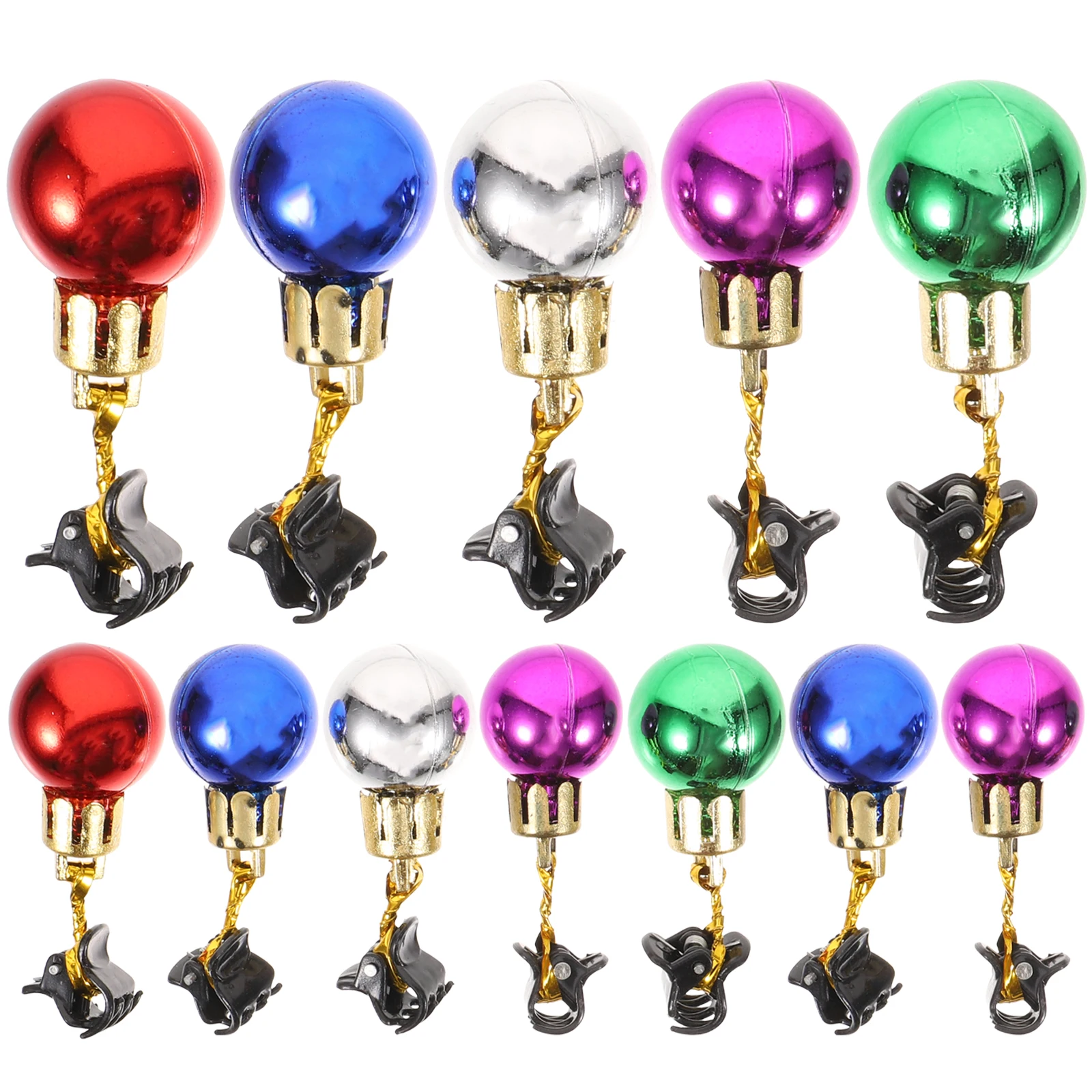 12 قطعة الحلي اللحية احتفالية عيد الميلاد الكرة قلادة كليب للرجال لامعة الوجه الشعر ديكور عطلة حزب التبعي متنوعة #3