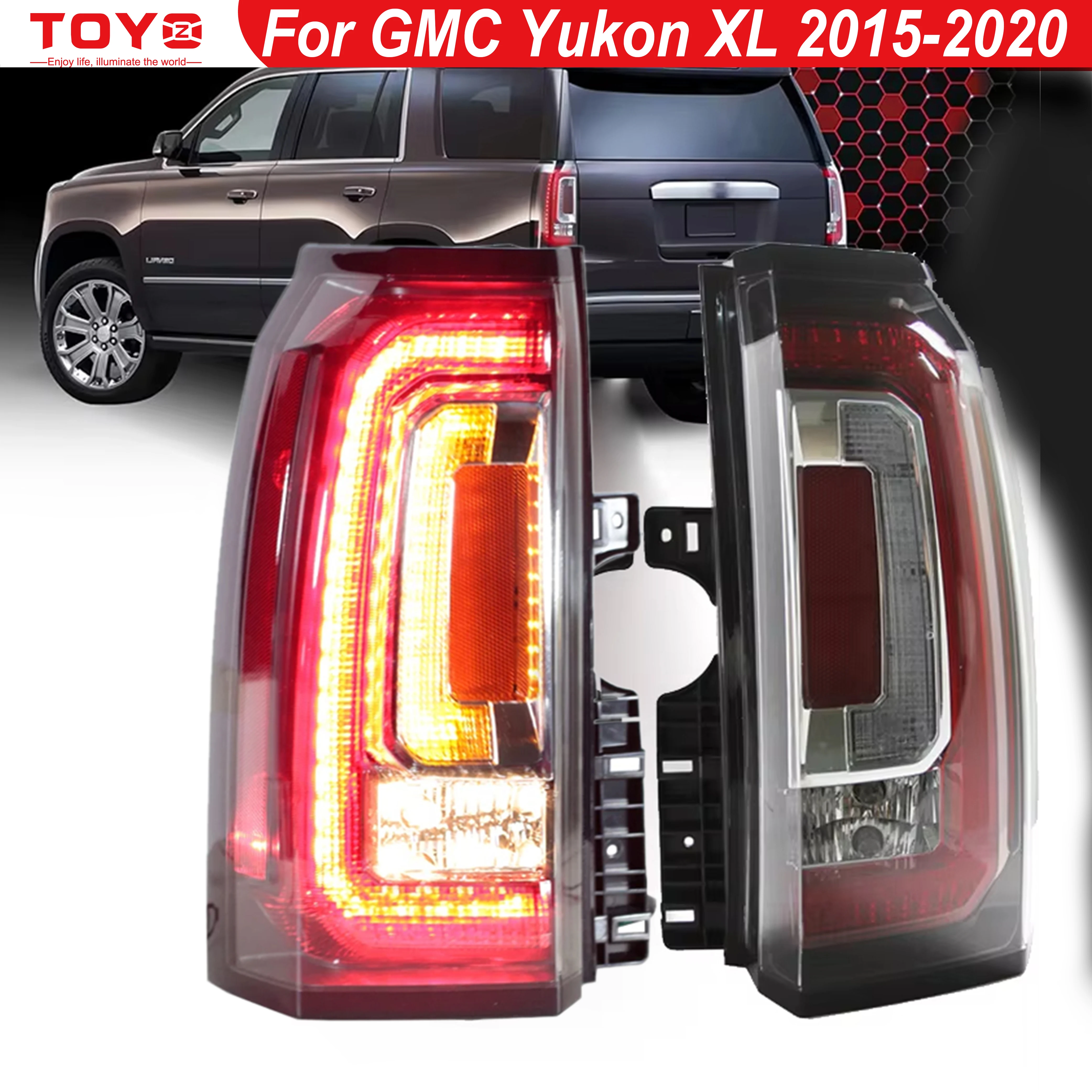 

LED Car Rear Tail Lights For GMC Yukon 2015 2016 2017 2018 2019 2020 Brake Tail Stop Lamp Assemblies Cars Accessories