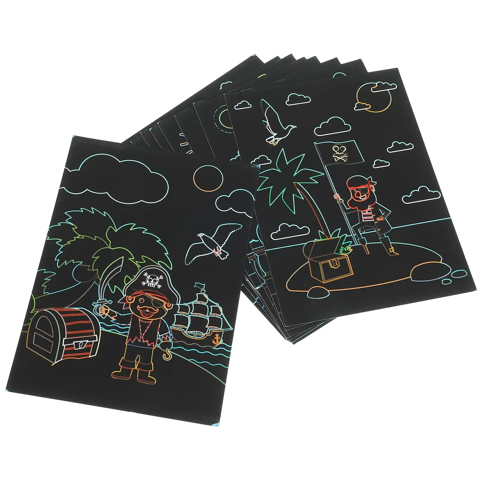 1 Juego de papel para rascar, suministros de dibujo para niños, regalos de pintura creativa, pintura para rascar, libros para colorear divertidos