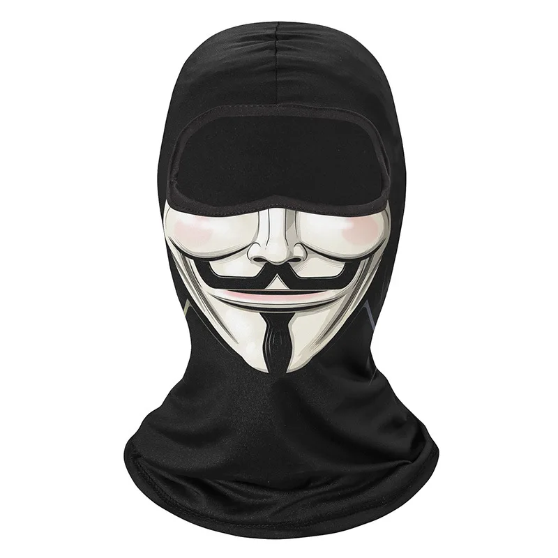 Moto Protezione Solare Riding Head Cover V For Vendetta Venom Ice Silk Full Face Maschera Primavera Estate Outdoor Antivento