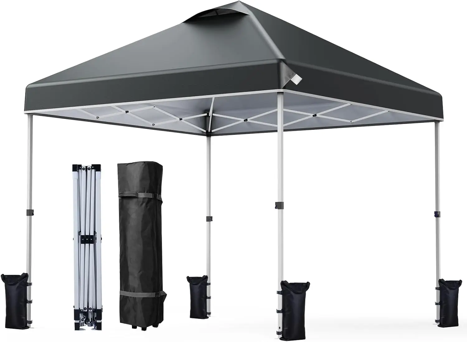 

10' x 10' Pop Up Canopy Tent with Sand Weight Bag, Awing for Patio, Freestanding Sun Shelter for Picnic and Camping, One Person