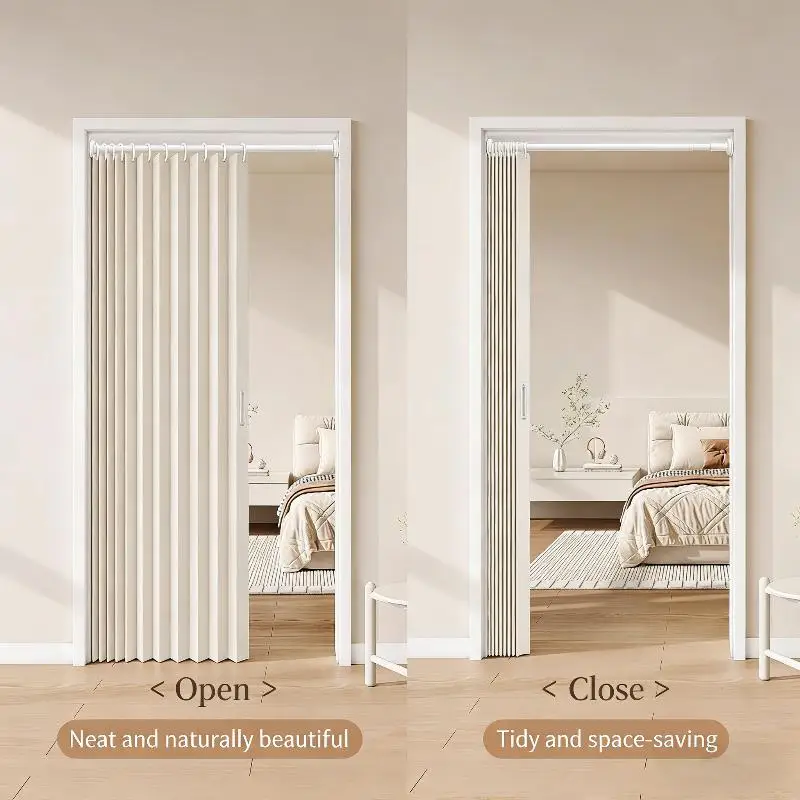 【K】Stylish Elegant Folding Door Curtain No Punching Design Home Decor Privacy Better Space Partitioning