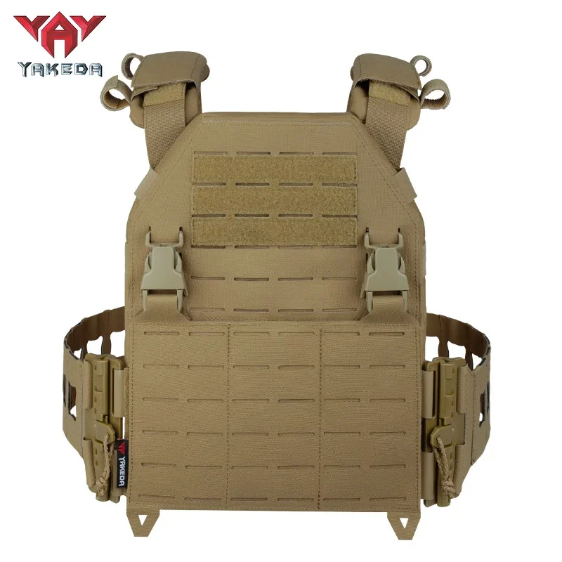 YAKEDA 500D Nylon Molle Tactical Training Vest with PALS System Adjustable Straps Quick-Release Buckle for Hunting