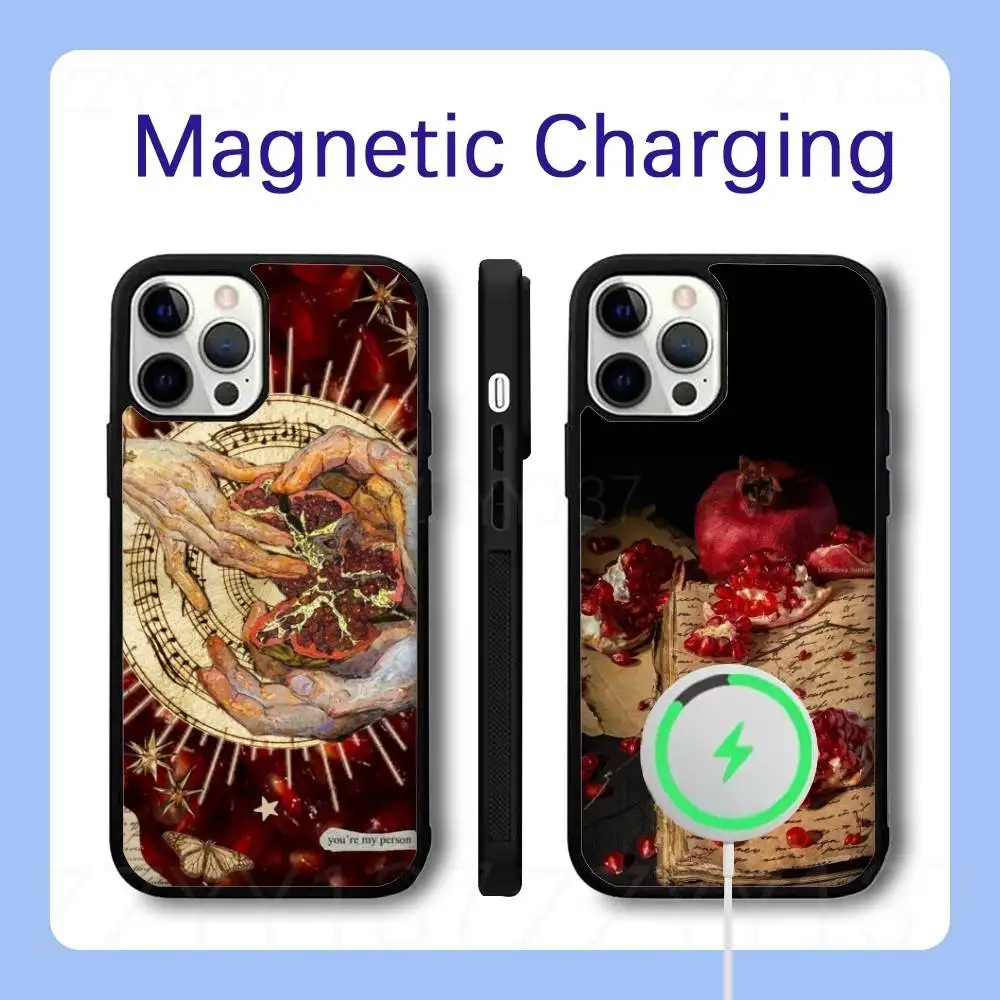 

Pomegranate Fresh Friut Phone Case For iPhone 17,16,15,14,13,12,11,Pro,Max,Plus,Air,Mini,SE Magsafe Magnetic Wireless Charging