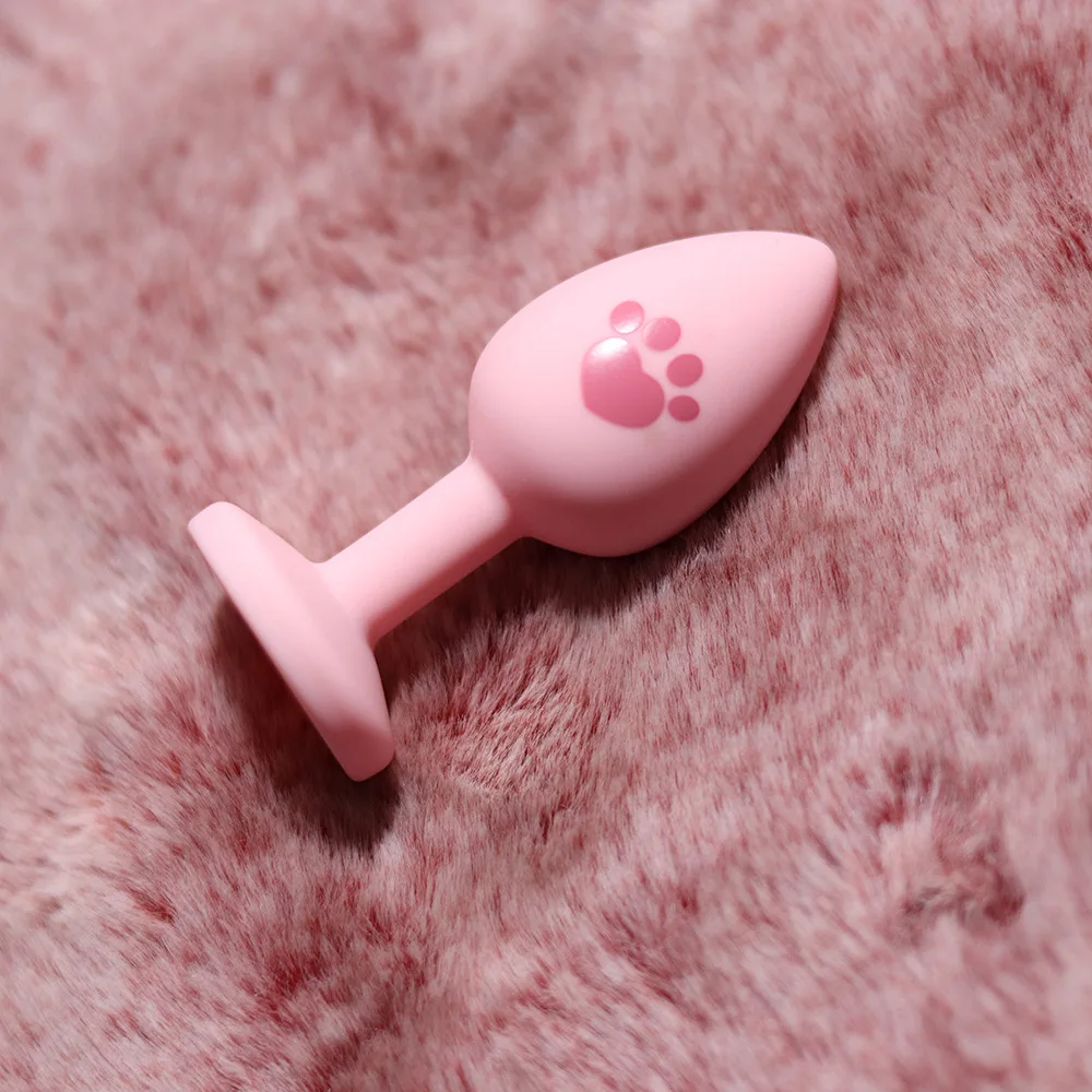 2024 New Beginner Anal Plug Cat\'s Paw  Butt Plug with Detachable Acrylic Diamond Female Sex Toy for Men Women Couples Game