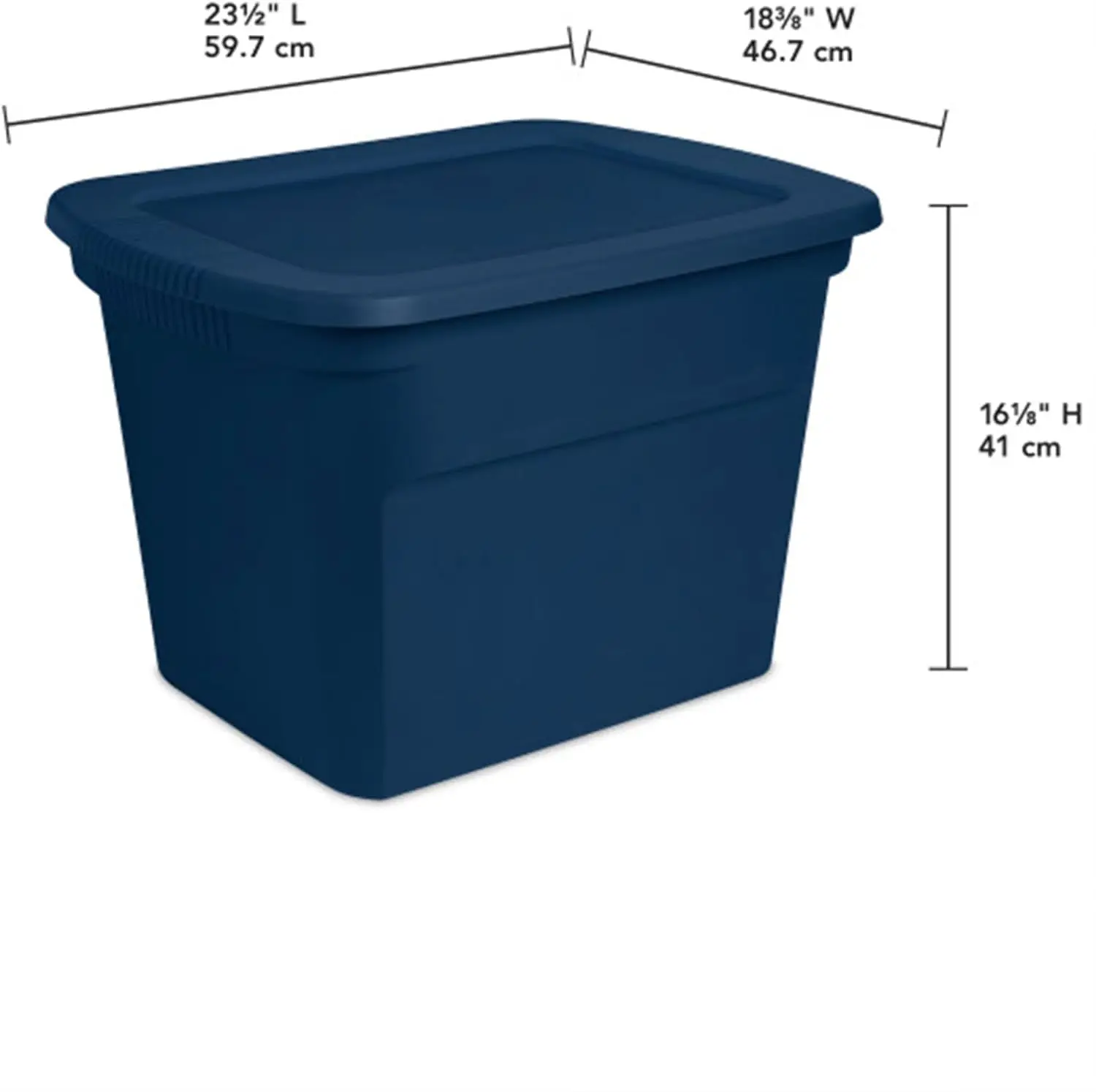 18 Gal Storage Tote Stackable Bin with Lid, Plastic Container to Organize Clothes in Closet Basement Blue Base and Lid, 8-Pack