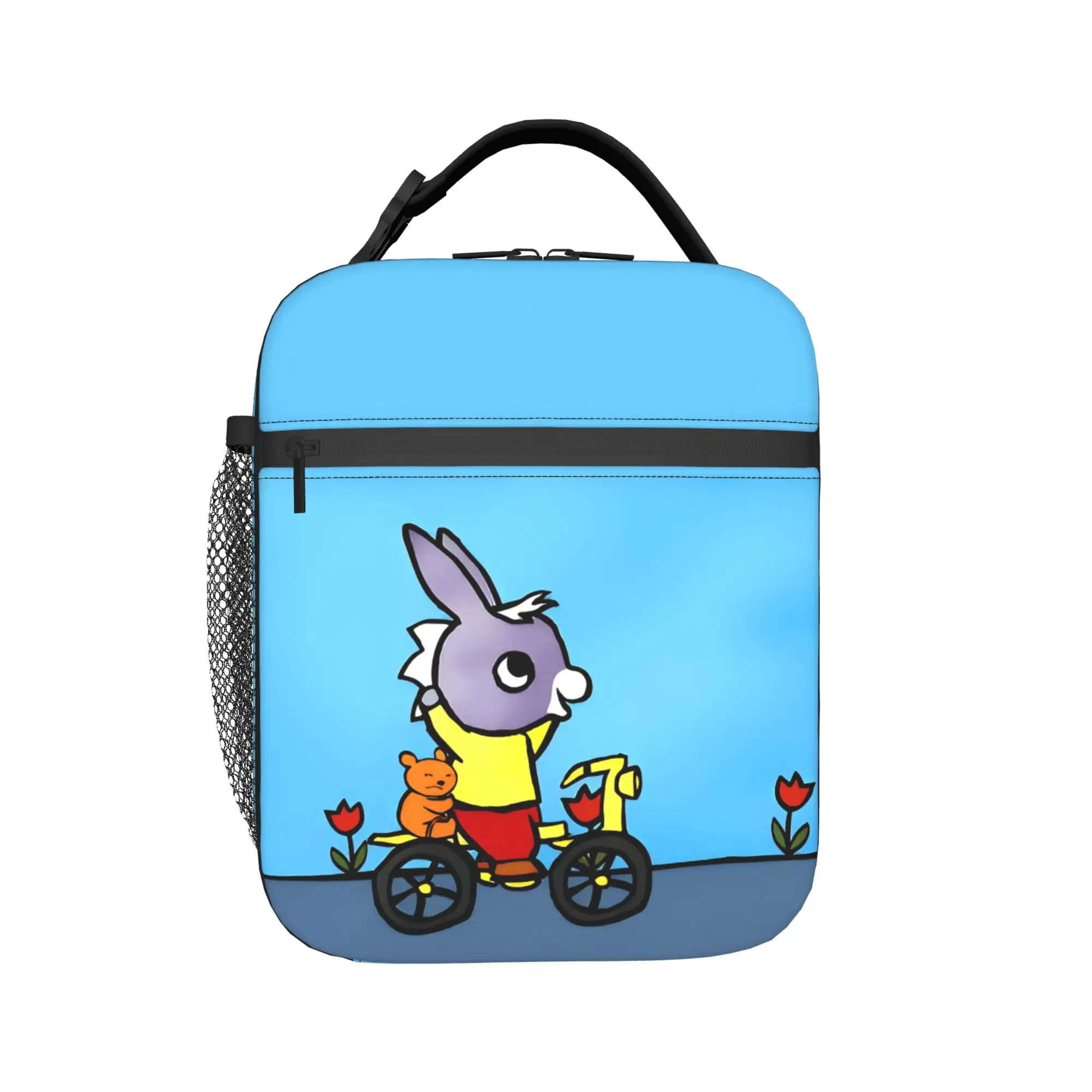 Bike Trotro Cartoon Insulated Lunch Bag Cooler Bag Reusable,Meal Container Cute Little Donkey Leakproof Lunch Box Tote Food Bag