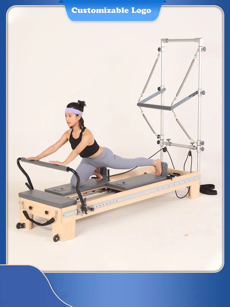 Pilates Bi directional Sliding Core Bed Yoga Training Commercial Solid Wood 3-in-1 Elevated Multi Functional Pilates Fitness Bed