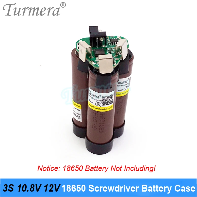 Turmera-caja de batería de taladro destornillador, tablero protegido 3S 30A BMS con Hoder 18650 para baterías 3S 10,8 V 12,6 V Shrika