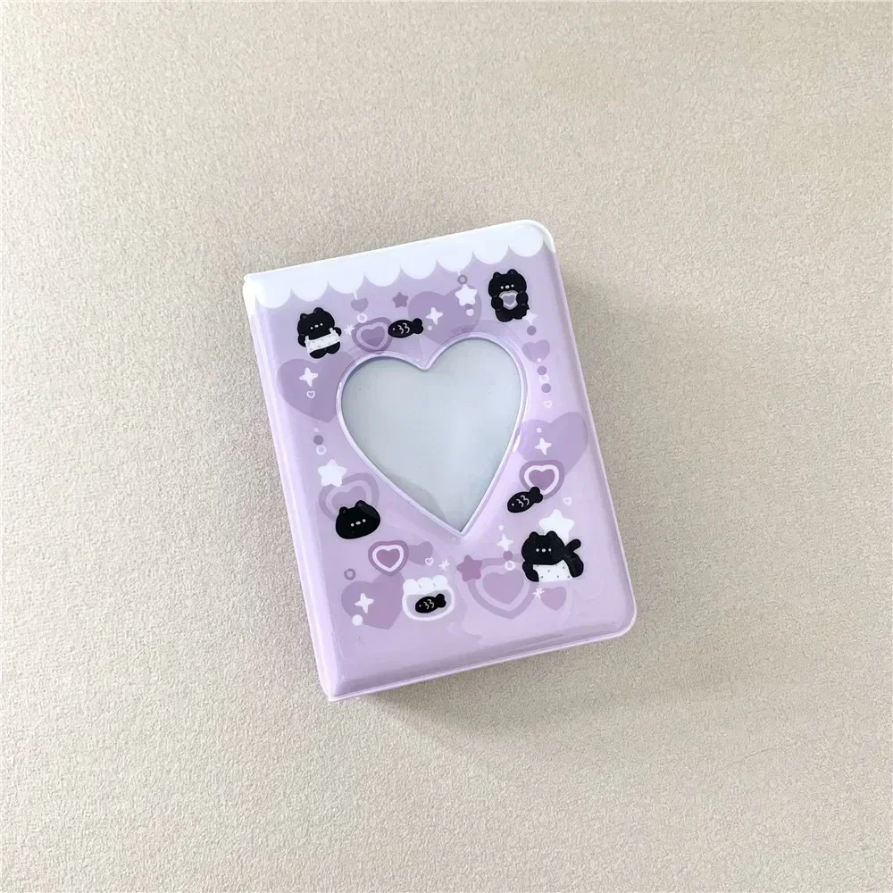 Cute Love Heart Hollow  Album   Mini Photo Album 3 Inch  Card Binder Name Card Photocard Holder 40 Pockets