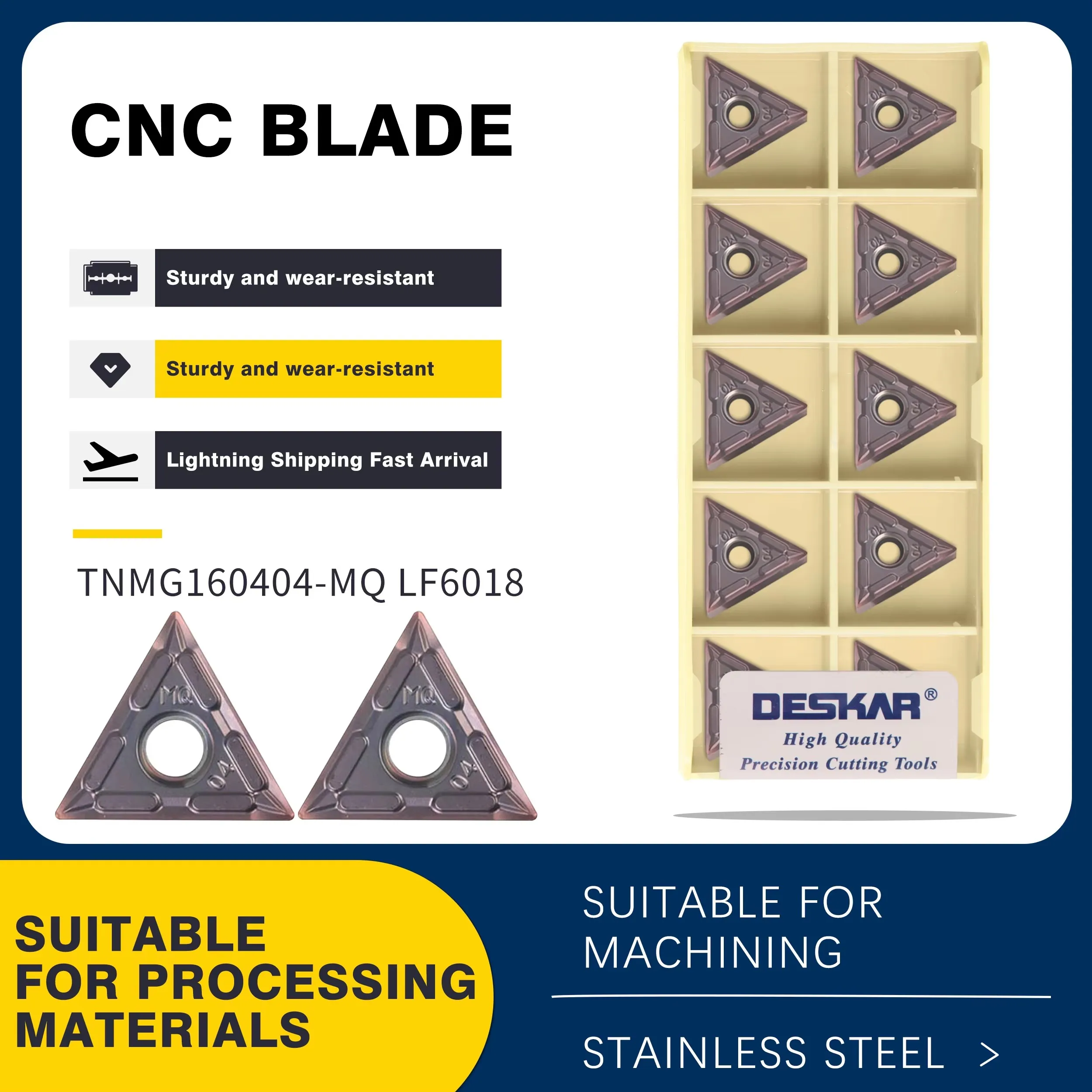 

TNMG160404/TNMG160408-MQ/MA/JMS/MS/HA/HS LF6018 Turning CNC Lathe Turning Plug in External Turning Tool Processing Stainle Steel