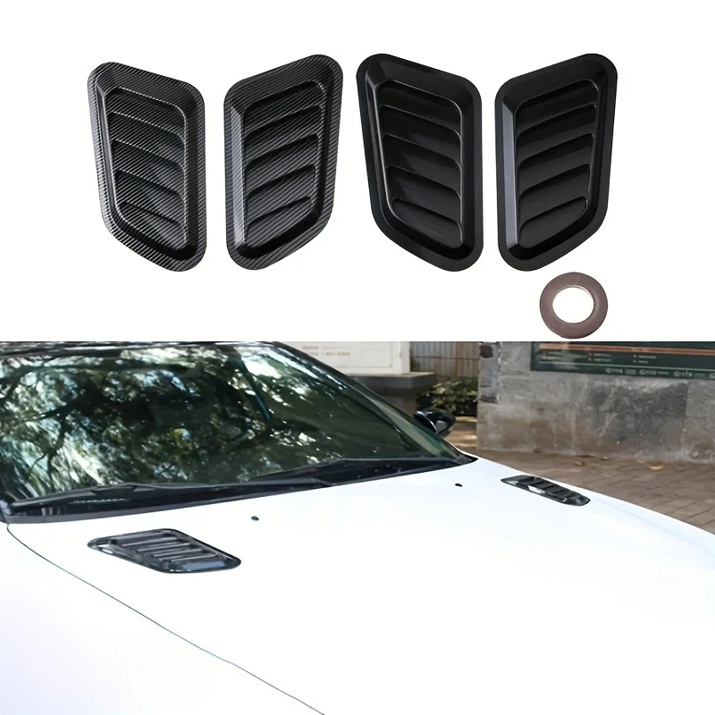 2 pieces of car leaf shaped exterior decoration - engine hood decoration air outlet, modified air outlet universal decoration