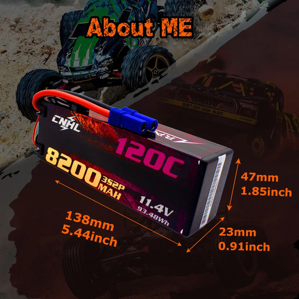 Batteria rigida CNHL Lipo 3S 11.4V 8200mAh 120C HV con spina EC5 per RC Car Boat Airplane Truck Tank Vehicle Truggy Buggy