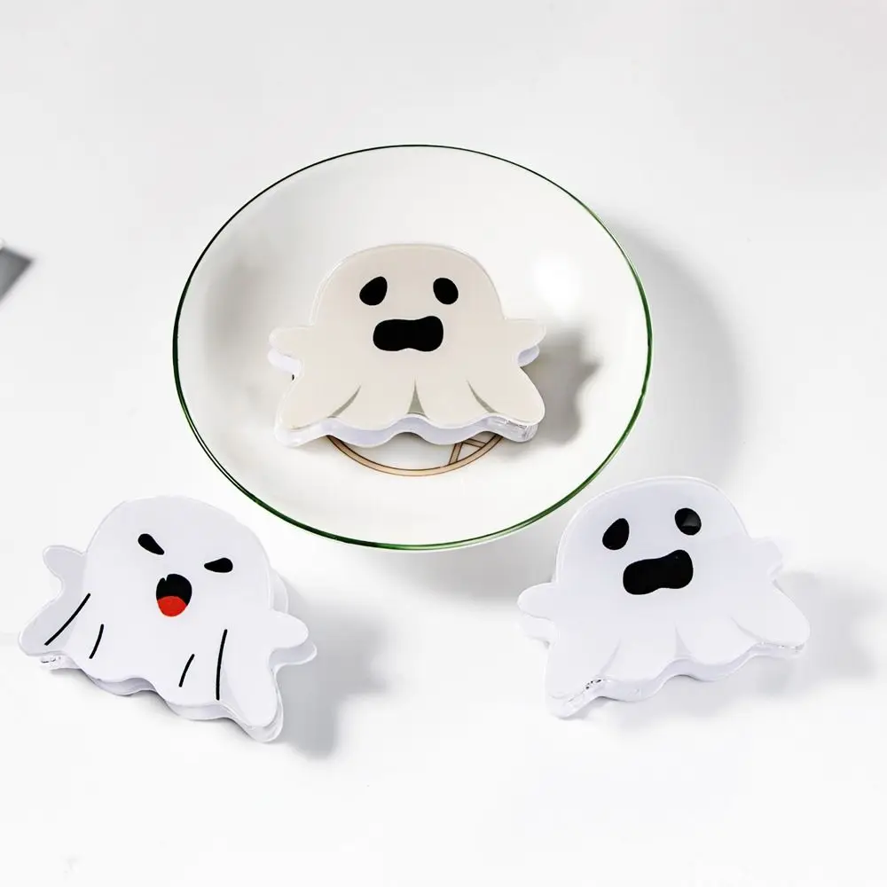 Fashion Halloween Ghost Hair Claw Acrylic Devil Halloween Hair Clip Korean Style Geometric Ghost Shark Clip Streetwear