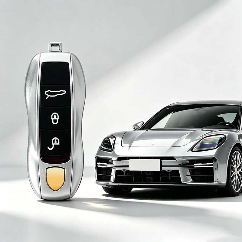 Autosleutel hoesje Bordeauxrood vervangende schaal voor Porsche Cayenne Macan Panamera 911 718 Boxster Cayman Taycan 2010-2024