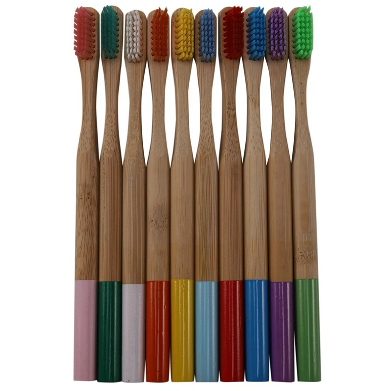 

30-Pack Bamboo Toothbrush Medium Bristles Biodegradable Plastic-Free Toothbrushes Cylindrical