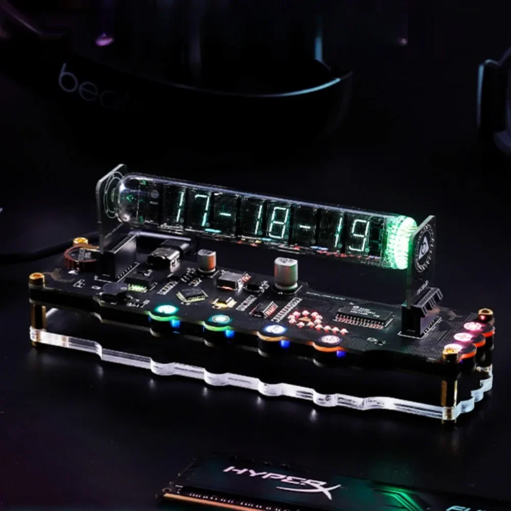 Creative Fluorescent Tube Clock Can Display Time  Date Temperature Esports Technology Glow Tube